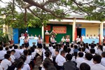  Lễ khai giảng gọn nhẹ tại một trường tiểu học ở Bình Thuận (Ảnh Phan Tuyết)
